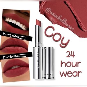 Mac Locked Kiss 24 Hour Lipstick Coy Dusty Rose Brand New in Box Authentic